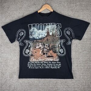 Darc Sport Wolves Club‎ Premium Vintage T-Shirt Black Large Paisley 583/1000